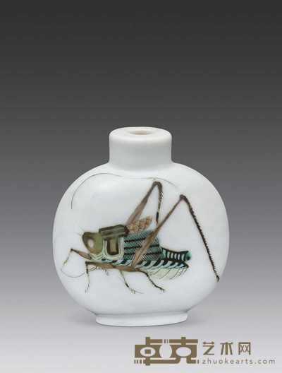 清代 粉彩烟壶 高5.5cm